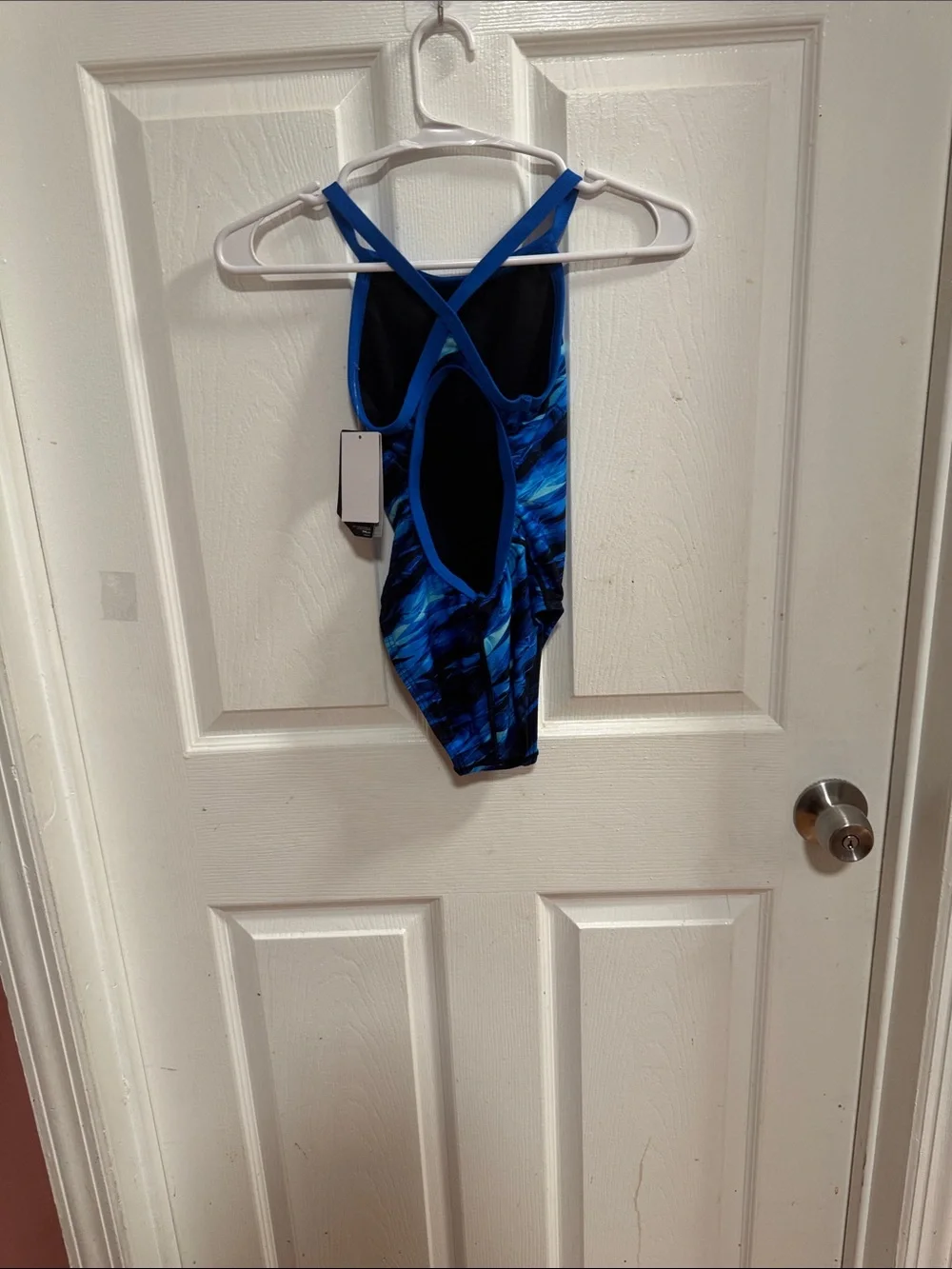 TYR Blue Multi-Tone Racerback Kids One-Piece Swimsuit
